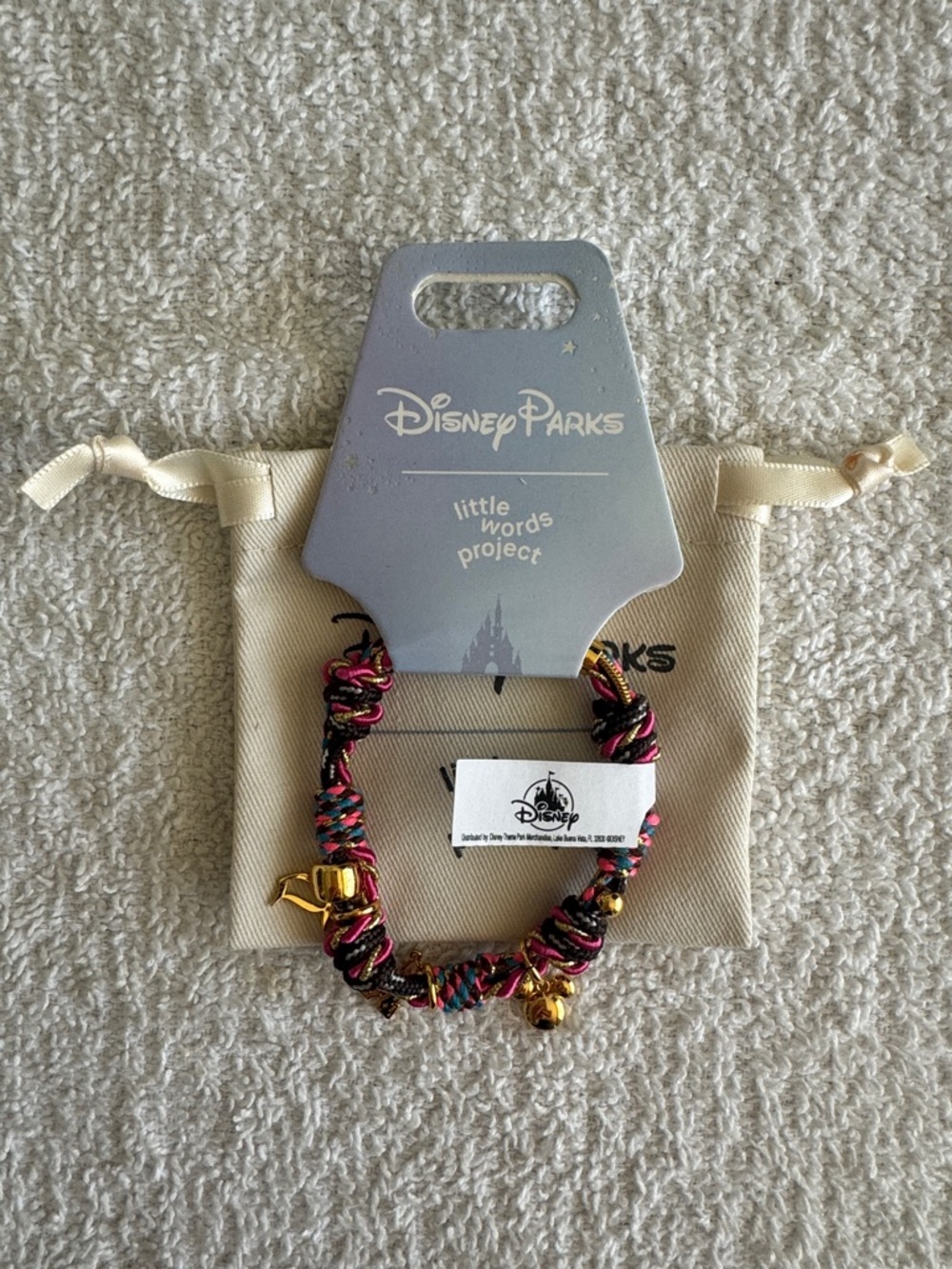 Little Words Project x Disney Parks Multicolor Braided Cord Charm Bracelet